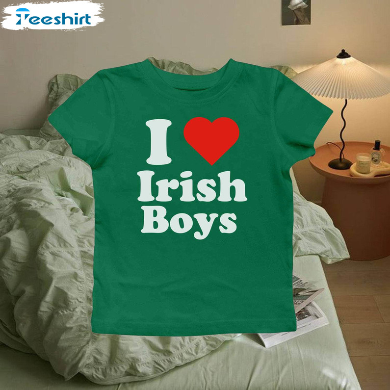 I Love Irish Boys St Patrick's Day Shirt, Retro Hoodie Tank Top