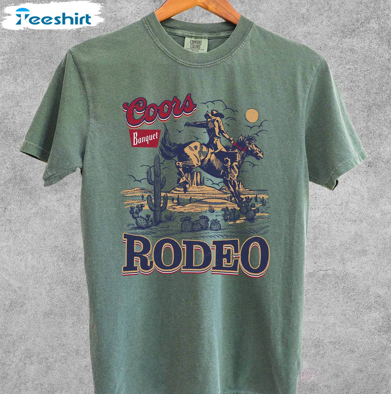 Coors Cowboy Vintage Shirt, Retro Rodeo Comfort Unisex Hoodie Long Sleeve