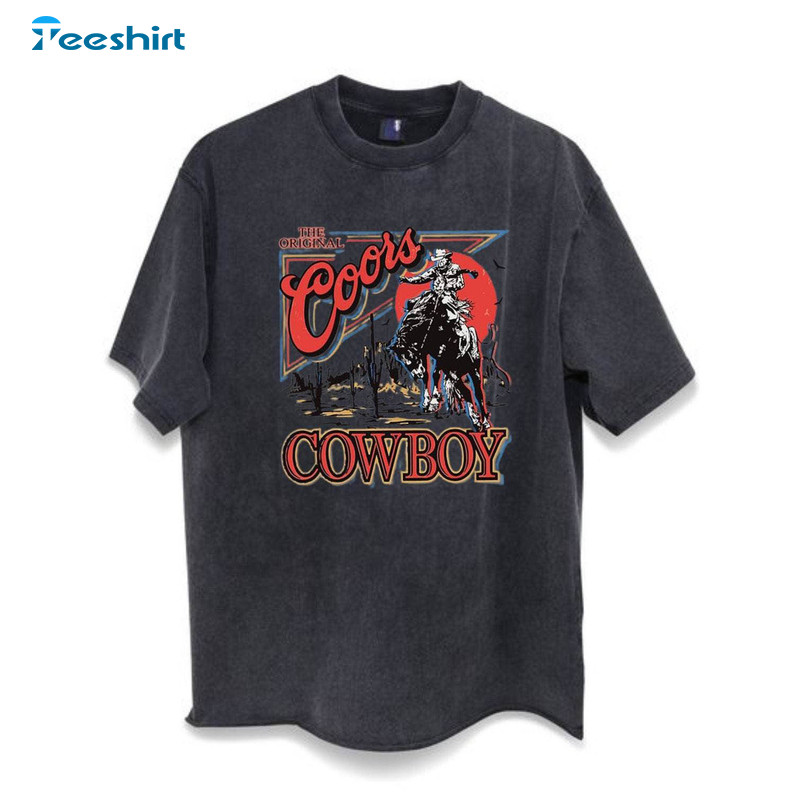 Coors Western Cowboy Vintage Shirt, Retro Coors Crewneck Sweatshirt Long Sleeve