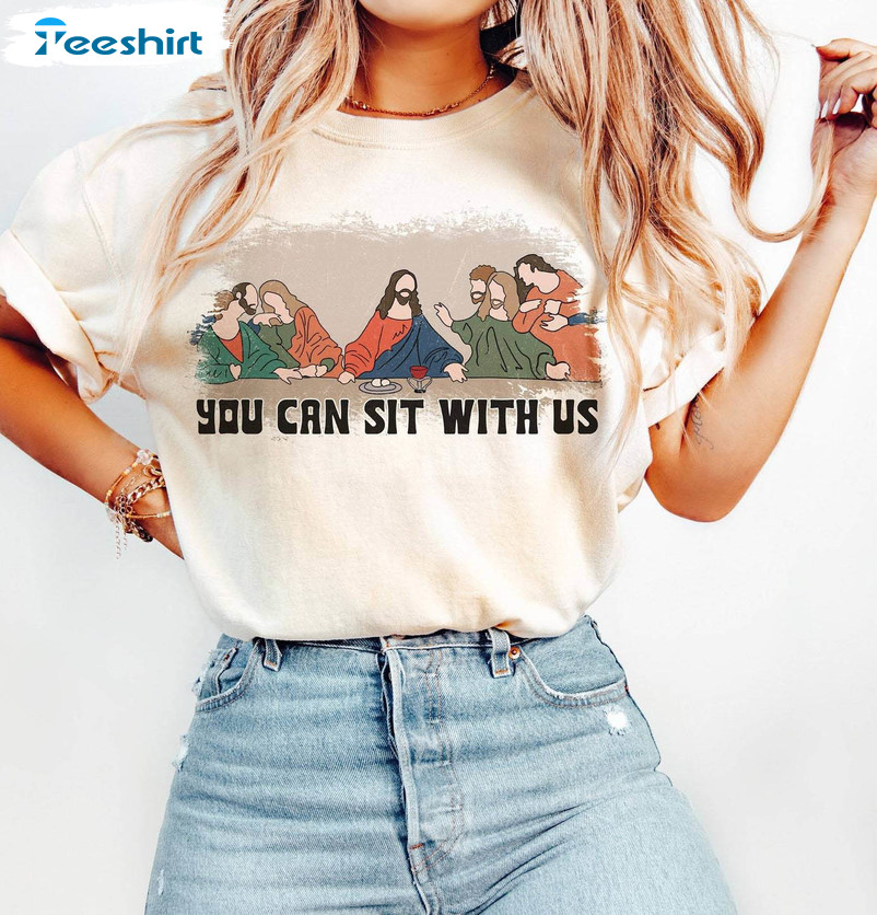 Vintage You Can Sit With Us Shirt, Christian Style Crewneck Sweatshirt