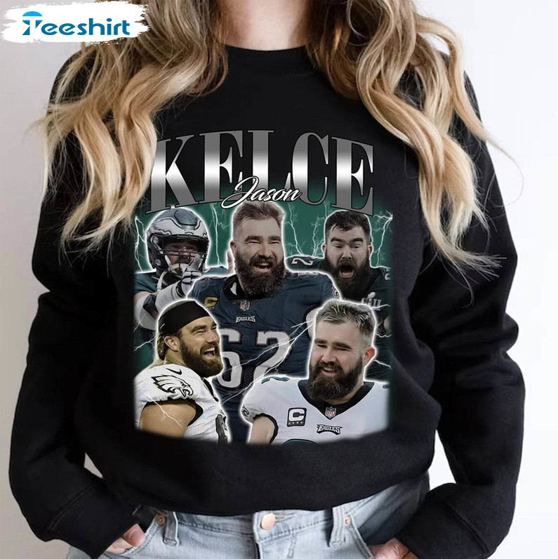 Vintage 90s Jason Kelce Shirt, Retro Oversized Sweater Hoodie