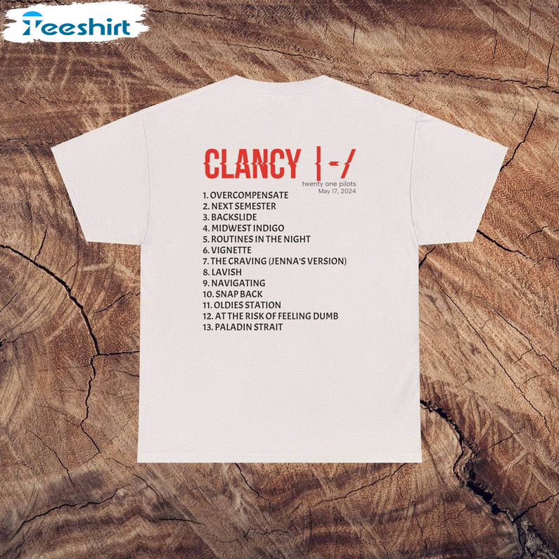 Clancy Track List Fan Made Shirt, Twenty One Pilots Band Hoodie Tank Top