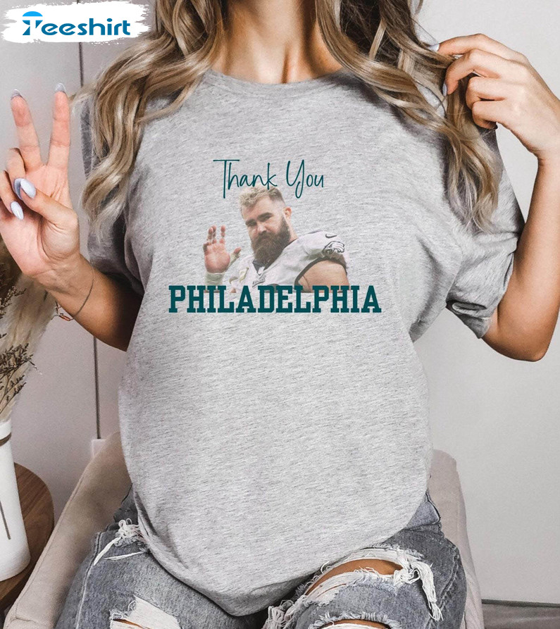 Limited Thank You Philadelphia Tribute Shirt, Unique Jason Kelce Retirement Crewneck Sweatshirt