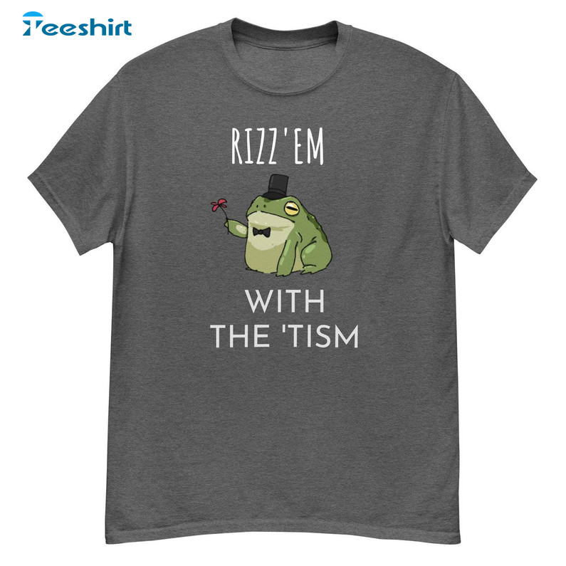 Rizz 'Em With The Tism Shirt, Retro Autism Awareness Raccoon Long Sleeve Hoodie