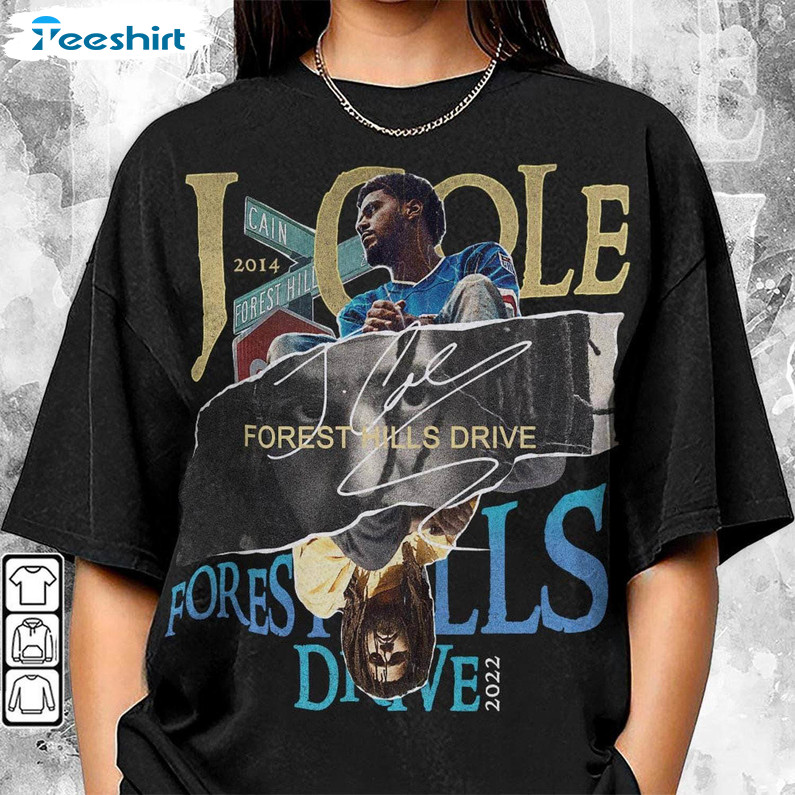 J Cole 2014 Forest Hills Drive Album Shirt, Paper Collage Rapper Long Sleeve Sweater