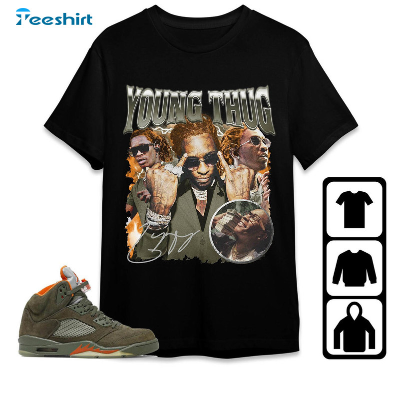 Vintage Young Thug Shirt, Jordan 5 Olive Unisex Shirt