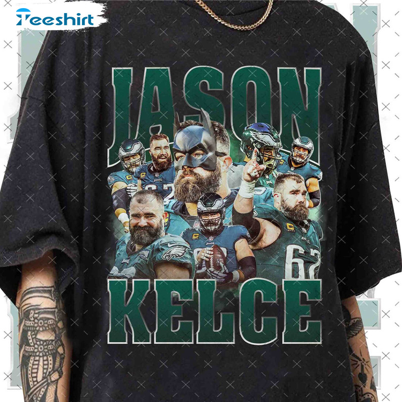 Vintage Jason Kelce Shirt, Football Player Long Sleeve Tee Tops