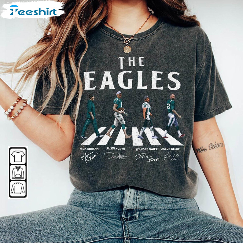 Walking Abbey Road Signatures Football Shirt, Philadelphia Eagles Hoodie Tank Top