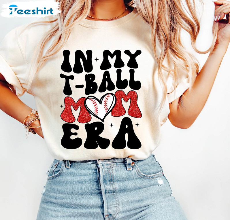 In My T Ball Mom Era Shirt, Baseball Mom Short Sleeve Tank Top