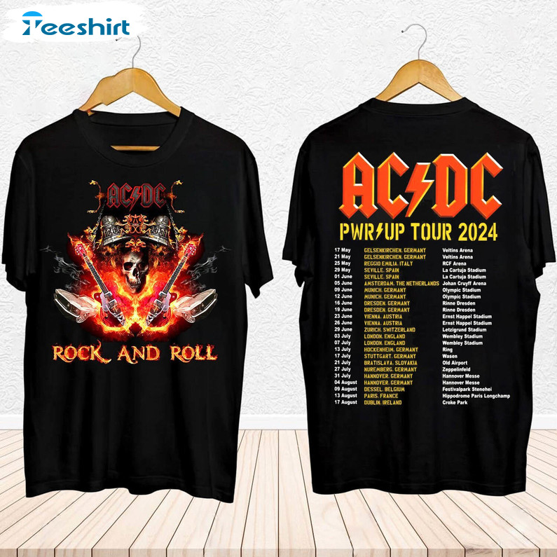 2024 Acdc Pwr Up World Tour Shirt, Band Fan Gift Hoodie Tank Top