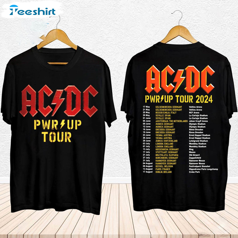 Vintage 2024 Acdc Pwr Up World Tour Shirt, Rock Band Acdc Tee Tops Tank Top