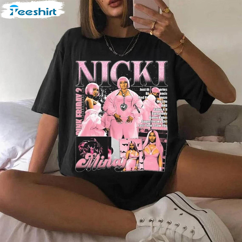 Retro Nicki Lewinsky Airbrush Style Shirt, Pink Friday 2 Concert Crewneck Sweatshirt