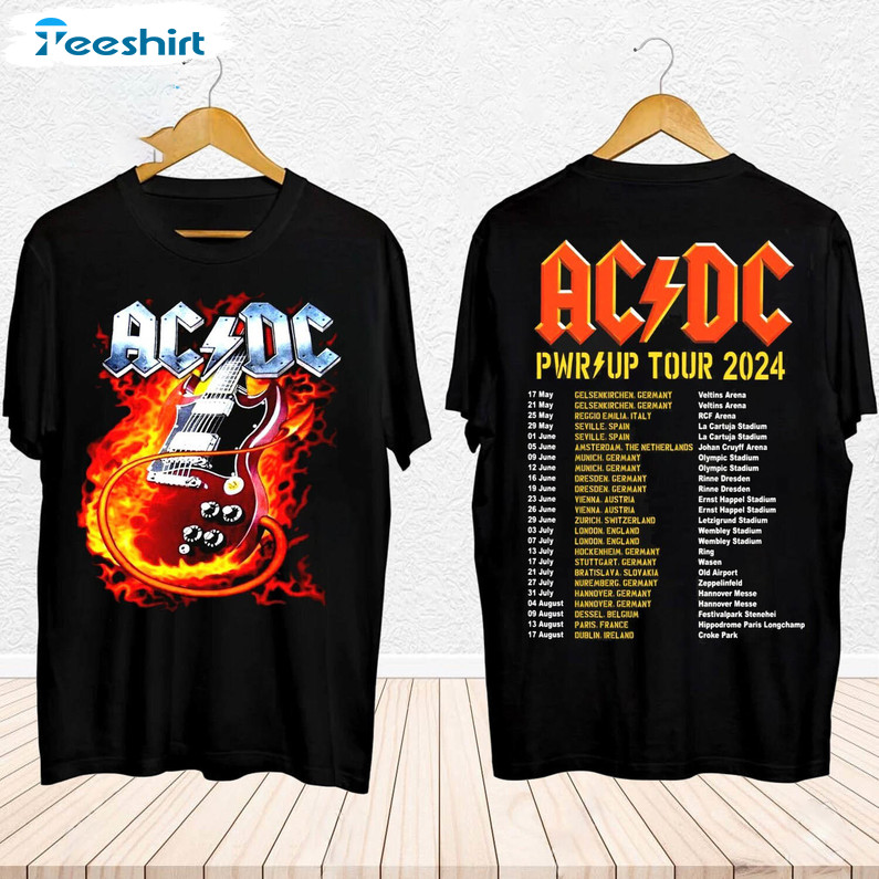 Creative 2024 Acdc Pwr Up World Tour Shirt, Band Fan Gift Hoodie Tank Top