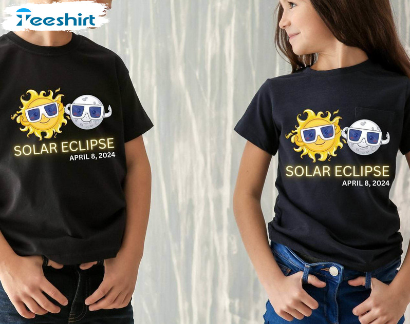 Kids Total Solar Eclipse April 2024 Shirt, Unisex Hoodie Tank Top