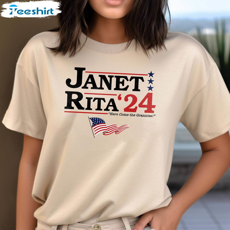 Janet And Rita 24 Shirt, Here Come The Grannies Short Sleeve Crewneck Sweatshirt