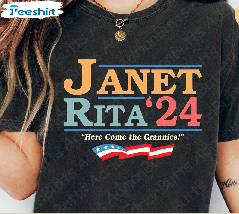 Janet Rita 24 Here Come The Grannies Shirt, Trendy Long Sleeve Tee Tops