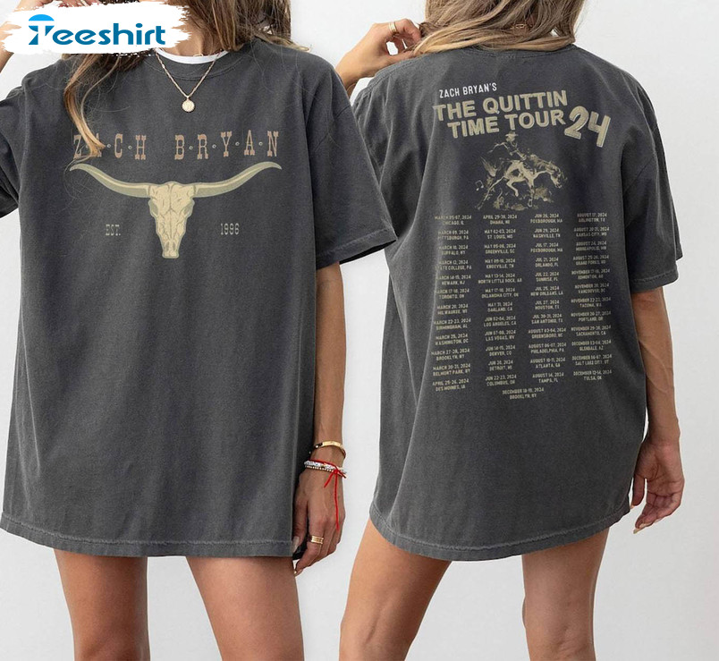 Zach Bryan The Quittin Time Tour Shirt, Country Music Long Sleeve Tee Tops