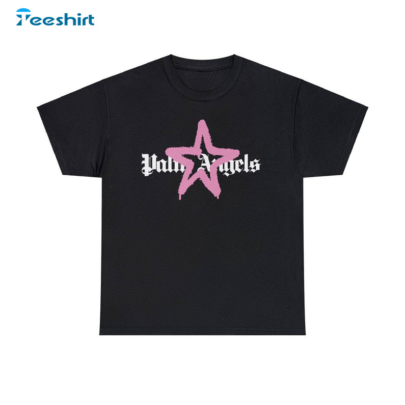 Palm Shirt, Angels Pink Star Short Sleeve Tee Tops