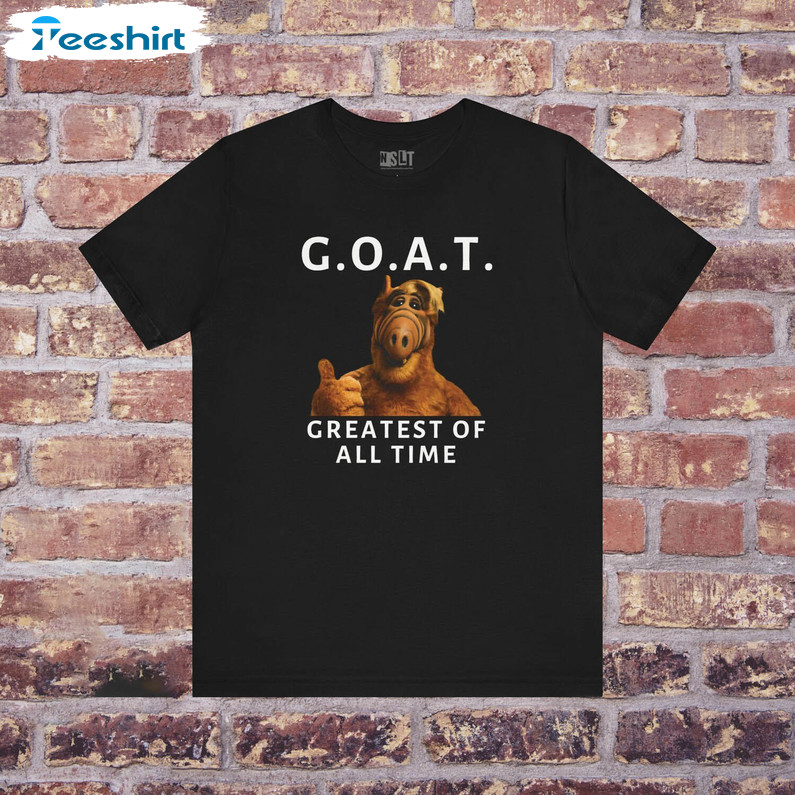 G O A T Greatest Of All Time Shirt, Goat Funny Meme Long Sleeve Tee Tops