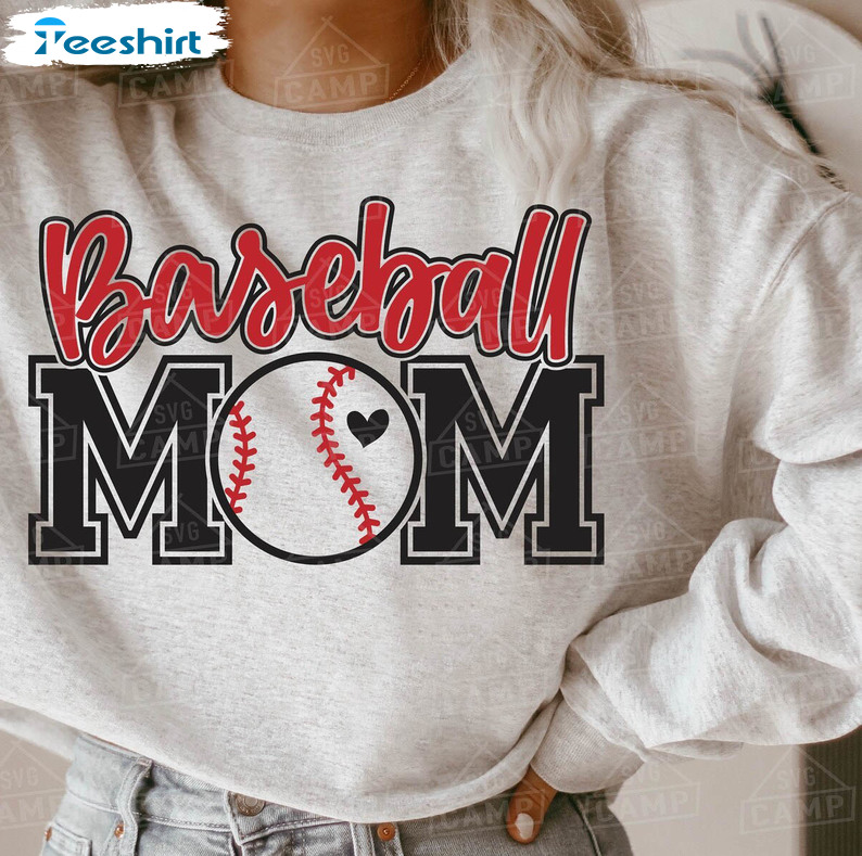 Baseball Mom Shirt, Sports Mom Long Sleeve Tee Tops