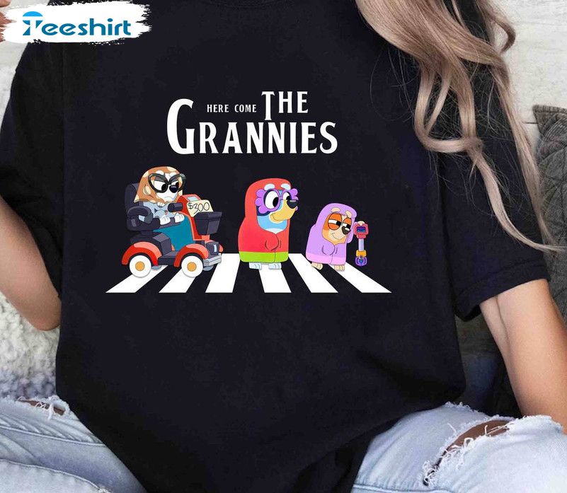 Funny Here Come The Grannies Shirt, Bluey Family Matching Tee Tops Hoodie