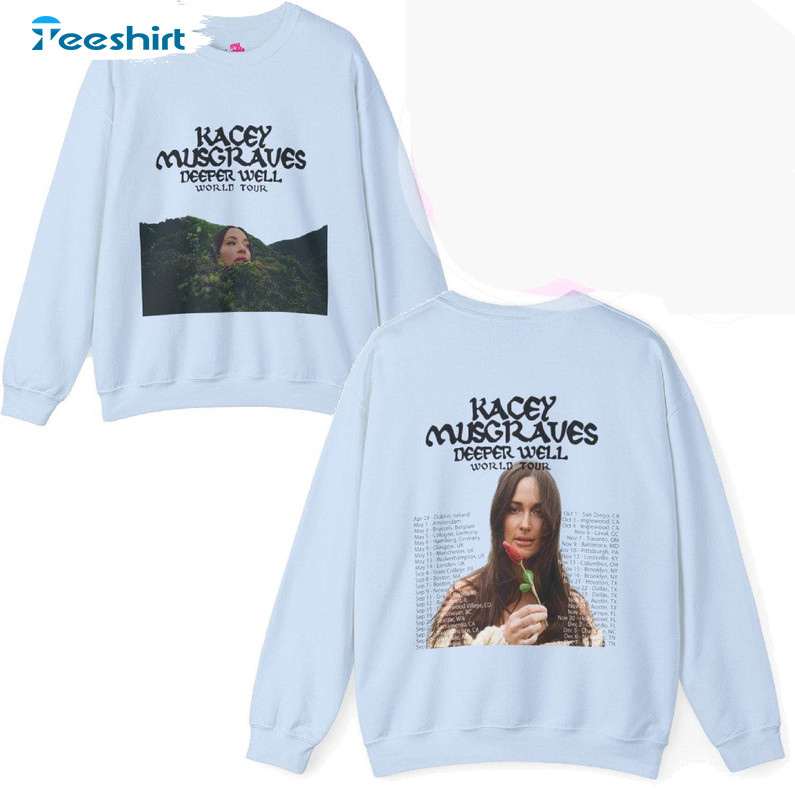 Deeper Well World 2024 Tour Shirt, Kacey Musgraves Unisex Hoodie Crewneck Sweatshirt