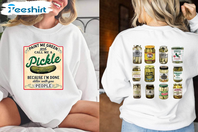 Vintage Canned Pickles Shirt, Pickle Lovers Tee Tops Sweater