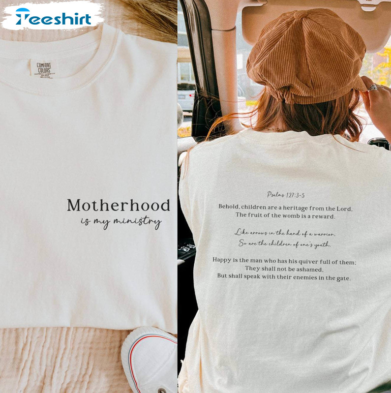 Motherhood Is My Ministry Homeschool Shirt, Homeschool Mom Cute Short Sleeve Long Sleeve