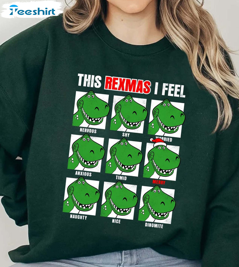 This Rexmas I Feel Shirt - Christmas Funny Dinosaur Unisex Hoodie Long Sleeve