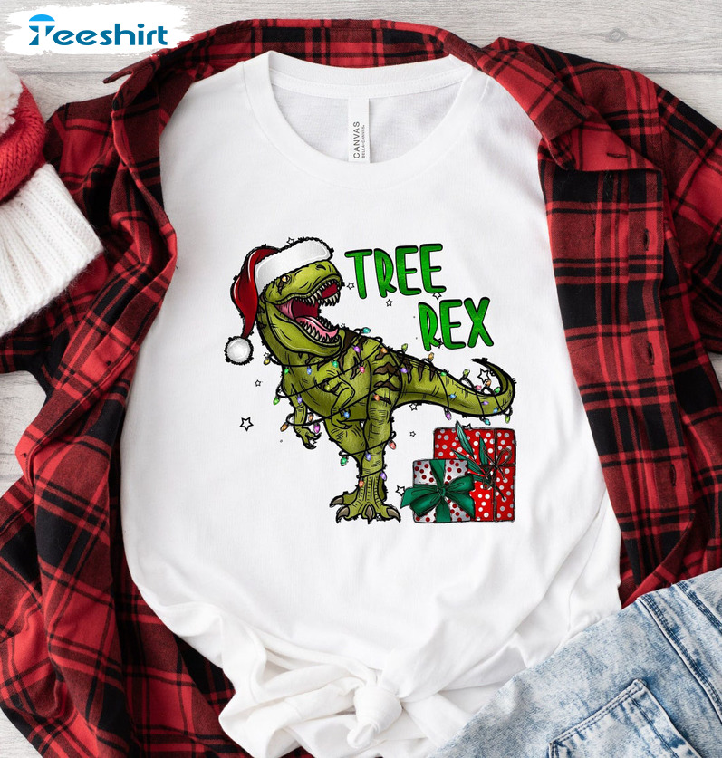 Tree Rex Trending Shirt - Christmas Dinosaur Sweatshirt Tee Tops