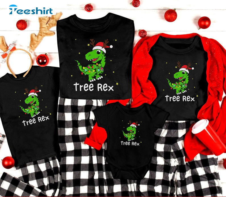 Tree Rex Christmas Shirt, Family Group Christmas Shirt Matching Couple Dinosaur T Rex