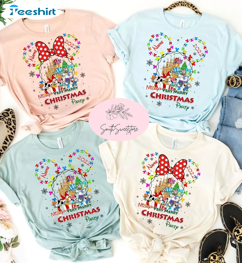 Very Merry Christmas Party Shirt - Mickey And Friend Disney Sweatshirt Short Sleeve