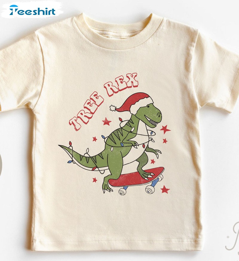 Tree Rex Christmas Shirt - Cute Christmas Toddler Unisex T-shirt Short Sleeve