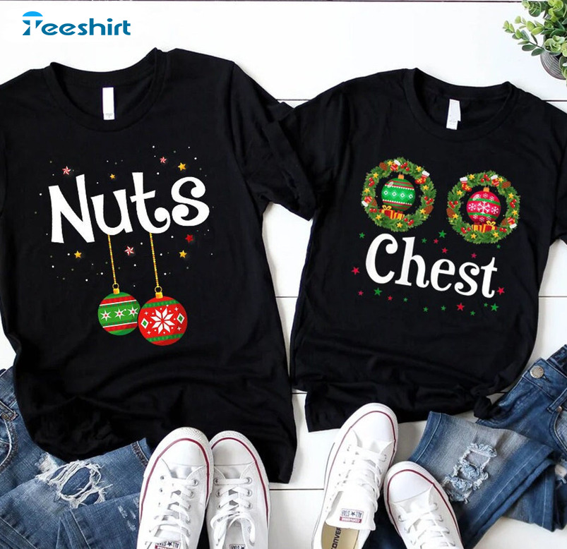 Nuts Chest Couples Shirt - Couples Matching Sweatshirt Long Sleeve