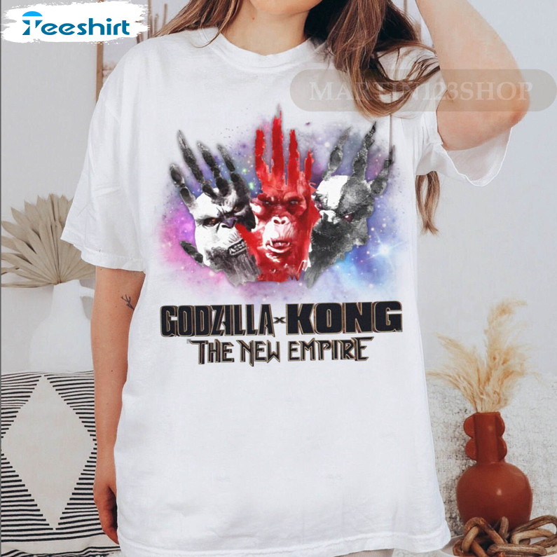 Godzilla X Kong The New Empire 2024 Shirt, Godzilla Movie Crewneck Sweatshirt Long Sleeve