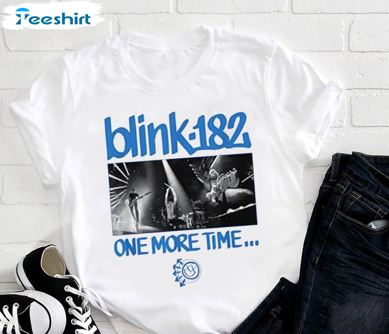 Blink 182 Shirt, Blink 182 Band 2024 World Tour Short Sleeve Crewneck Sweatshirt