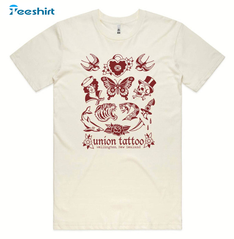 Union Tattoo Shirt, Trendy Short Sleeve Long Sleeve