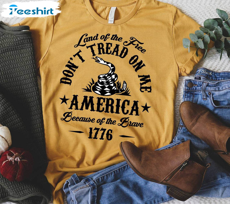 Land Of The Free Because Of The Brave Shirt, 4th Of July Family Matching Long Sleeve Sweater