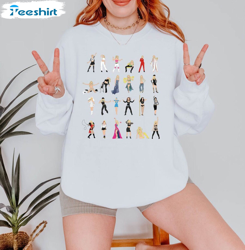 Britney Spears Illustrated Shirt, Music Pop Long Sleeve Sweater