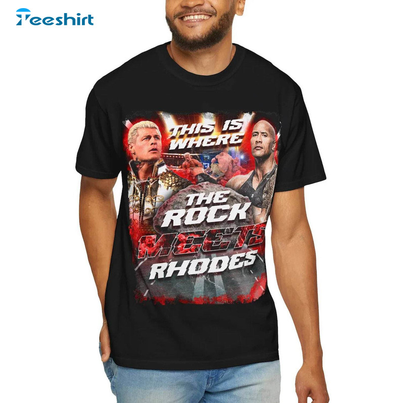 The Rock Meets Cody Rhodes Shirt, Comfort Cody Rhodes Long Sleeve Sweater