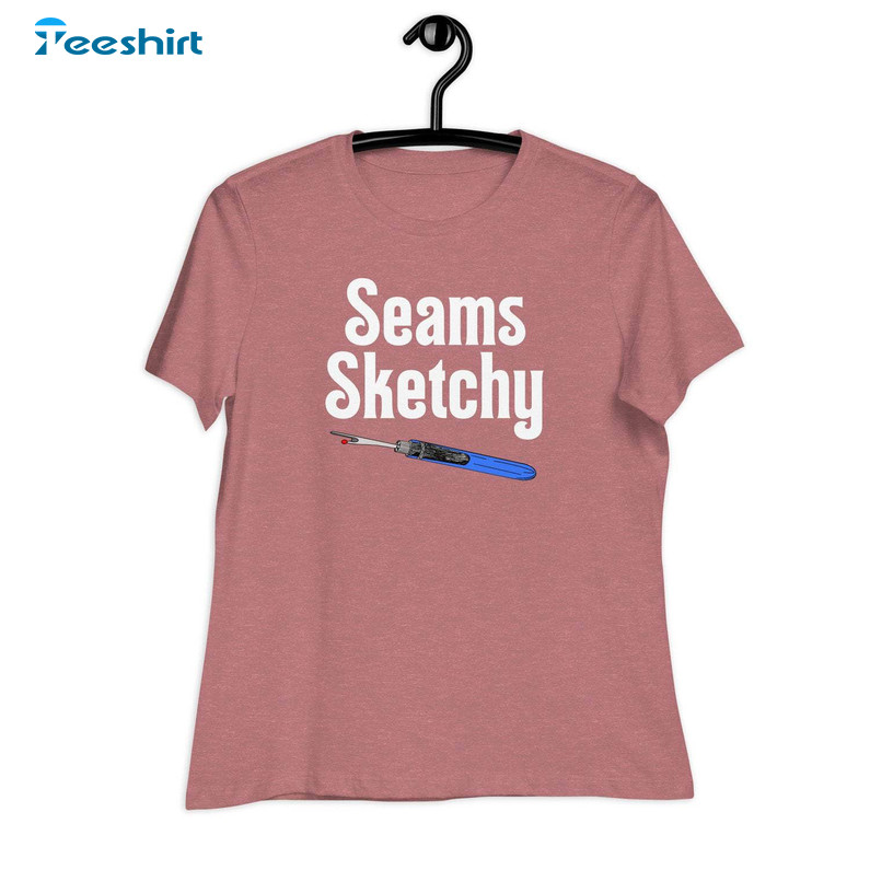 Seams Sketchy Shirt, By Elonie Yoder For Coriander Crewneck Sweatshirt Tee Tops