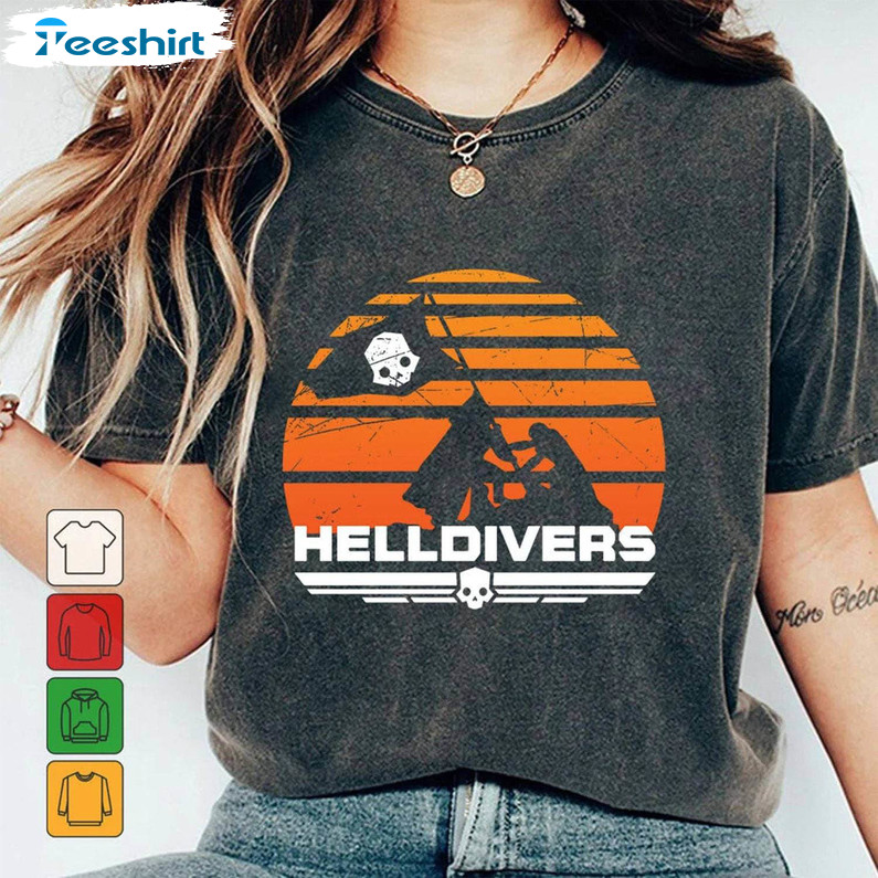 Helldivers Super Earth Shirt, Trendy Crewneck Sweatshirt Long Sleeve