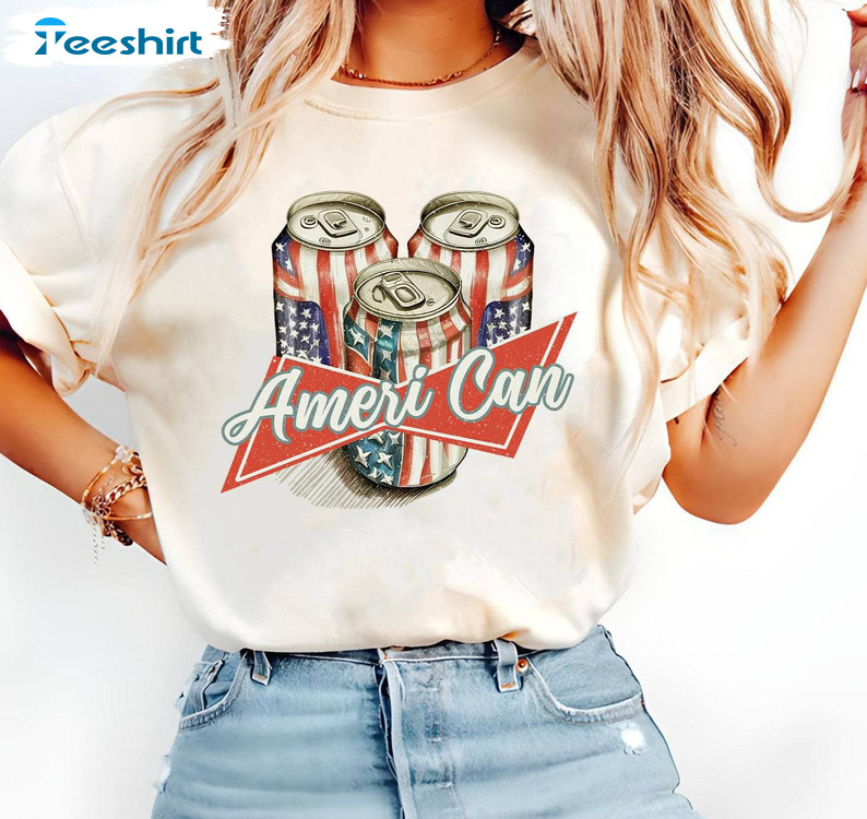 Ameri Can Beer Trendy Shirt, America Png Independence Day Tee Tops Hoodie