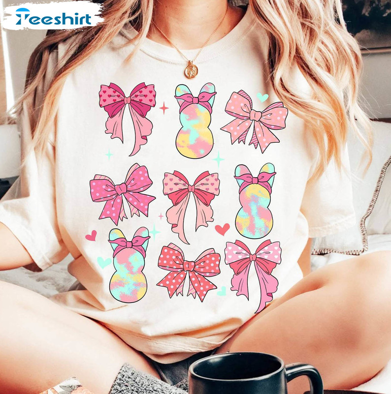 Coquette Bow Bunny Shirt, Coquette Era Unisex Hoodie Long Sleeve