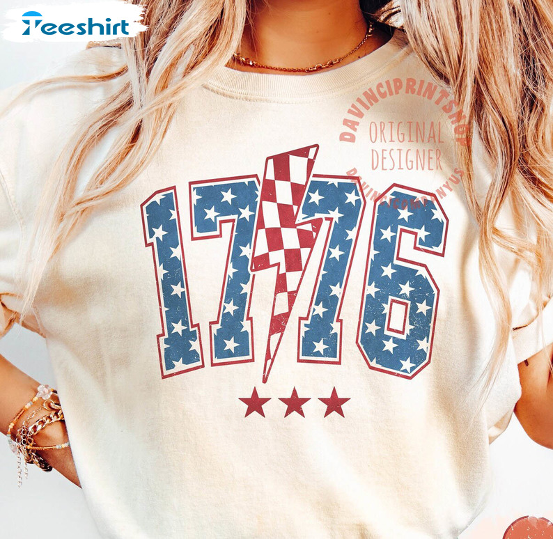 1776 America 4th Of July Shirt, Fourth Of July Long Sleeve Tee Tops