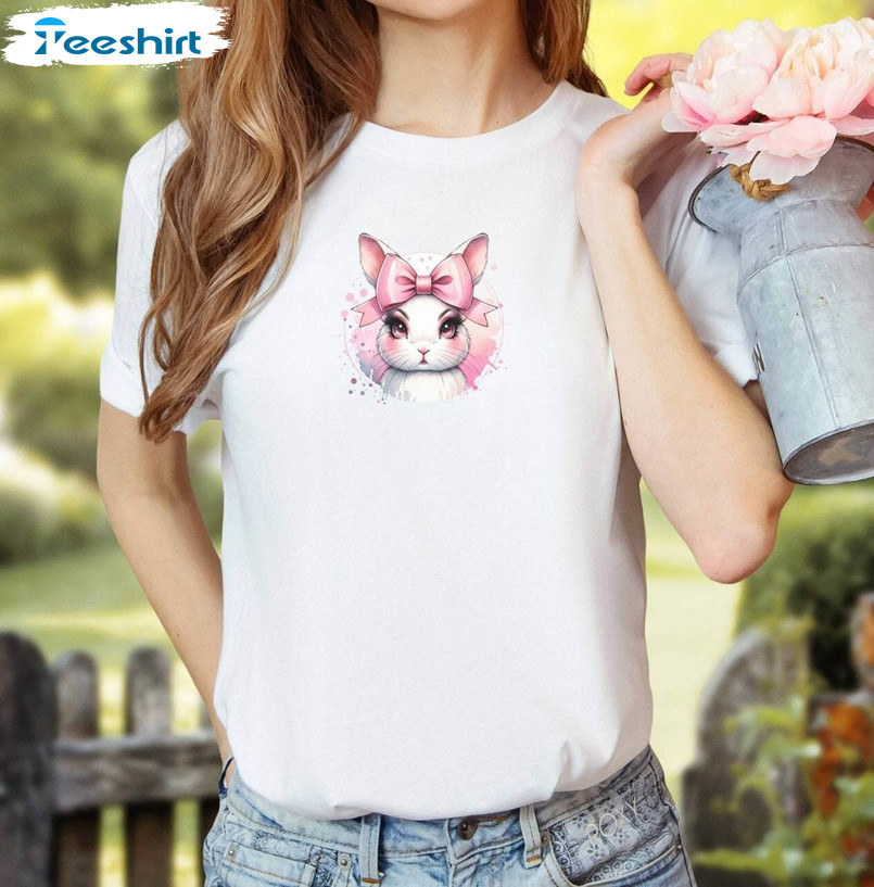 Coquette Shirt With Cute Bunny Shirt, Coastal Cowgirl Coquette Sweater T-shirt