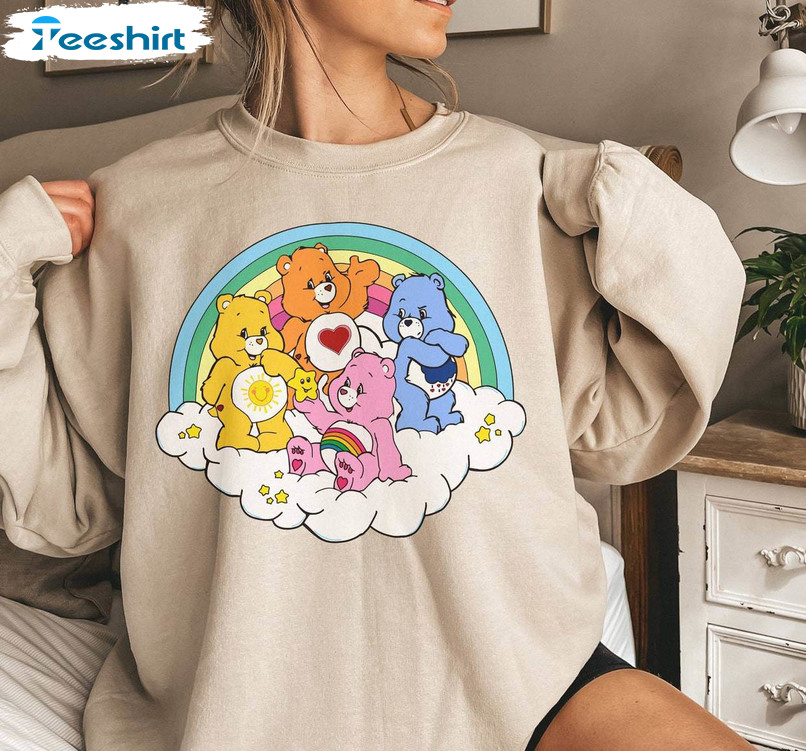 Care Bears Sweatshirt, Rainbow Care Bear Long Sleeve Sweater