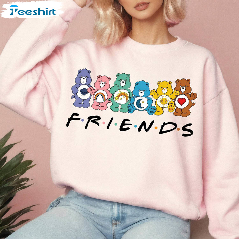 Care Bear Friends Shirt, Cartoon Friends Nostalgia Long Sleeve Sweater