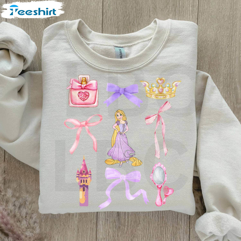 Long Hair Princess Purple Princess Shirt, Princess Coquette Unisex Hoodie Sweater