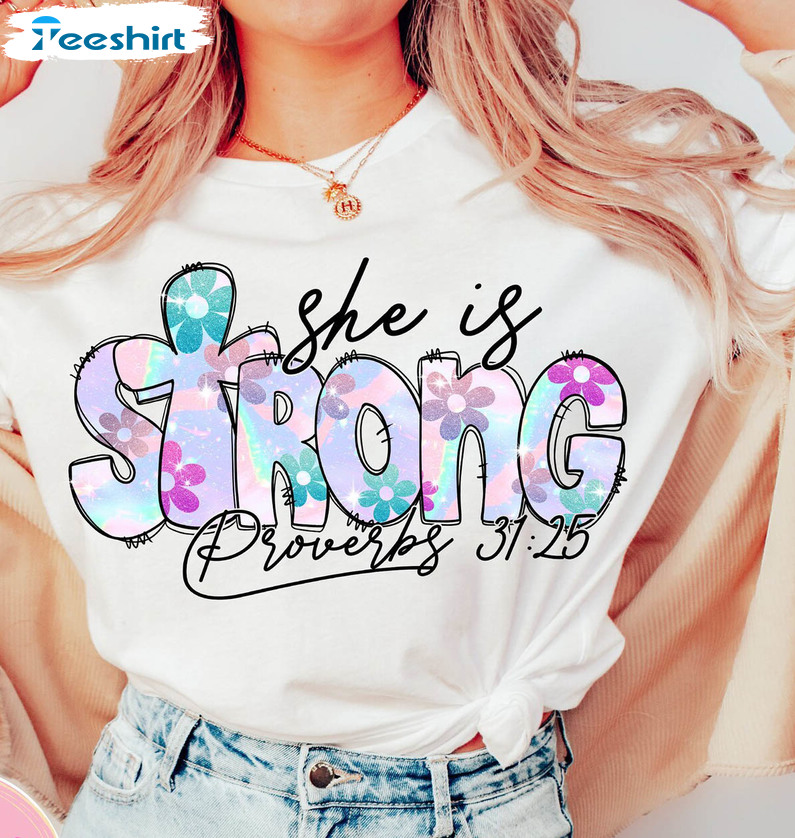 Awesome She Is Strong Sweatshirt , Must Have She Is Mom Shirt Unisex Hoodie